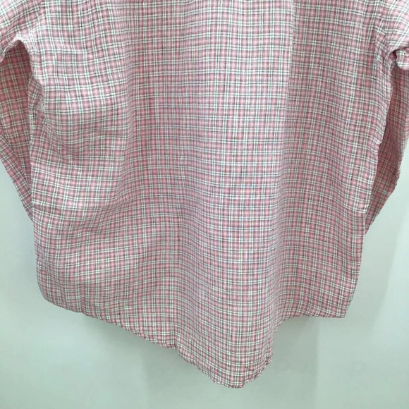 Mens Baird McNutt Irish Linen Button Down Shirt 17/35 Red Plaid Preppy Old Money - Picture 9 of 11